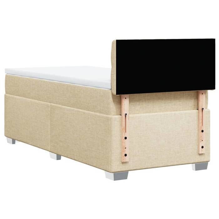 Struttura letto con materasso - Maison Exclusive - 80x200 cm - Tessuto color crema - Massimo relax