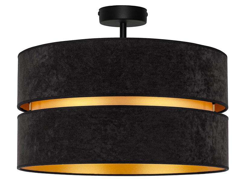 Lampa sufitowa Duo welurowa czarno-zlota