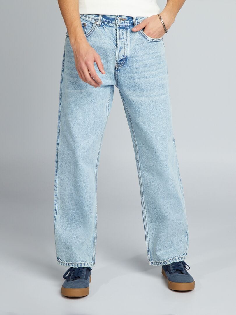 Jeans met wijde pijpen - BLAUW