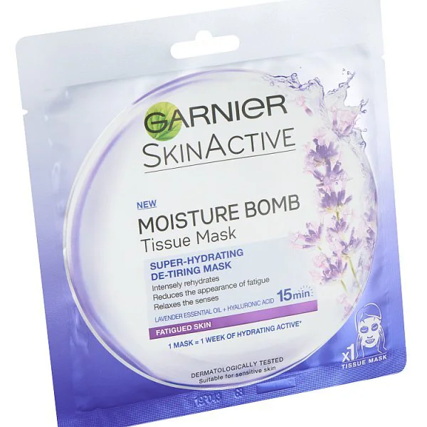 Garnier Moisture Bomb Lavendel Feuchtigkeitsspendende Gesichtsmaske