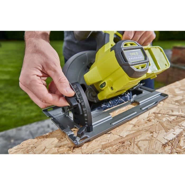 Sierra circular - RYOBI - Sin escobillas - Motor sin escobillas - 18 V - Diámetro 184 mm x 16 mm - 4500 rpm - Incluye 1 hoja de 24 dientes
