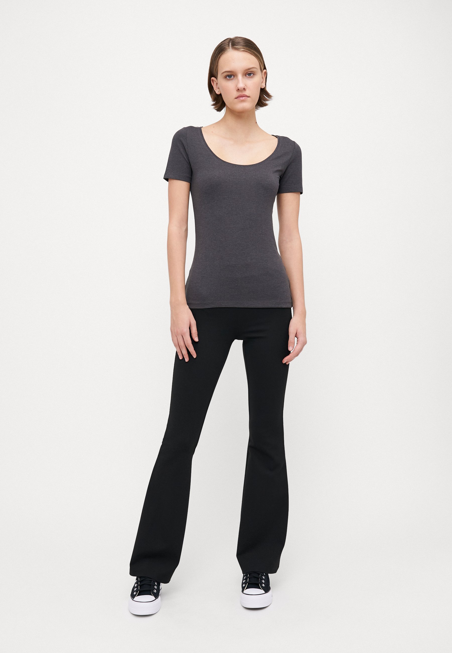 Anna Field Tall 3-pack - Basic T-shirt - wit/zwart/donkergrijs