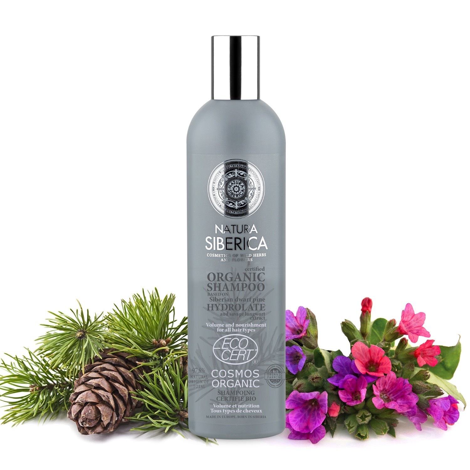 Natura Siberica Shampoing certifié Bio Volume et Nutrition Tous types de cheveux