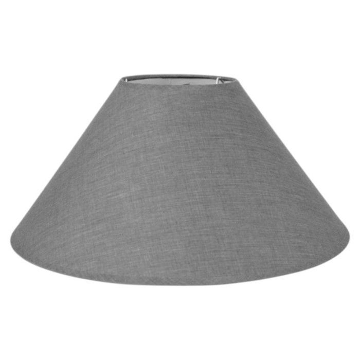 Pantalla de lámpara redonda, gris claro, para lámpara, base de 35 cm, casquillo E27 con reductor.