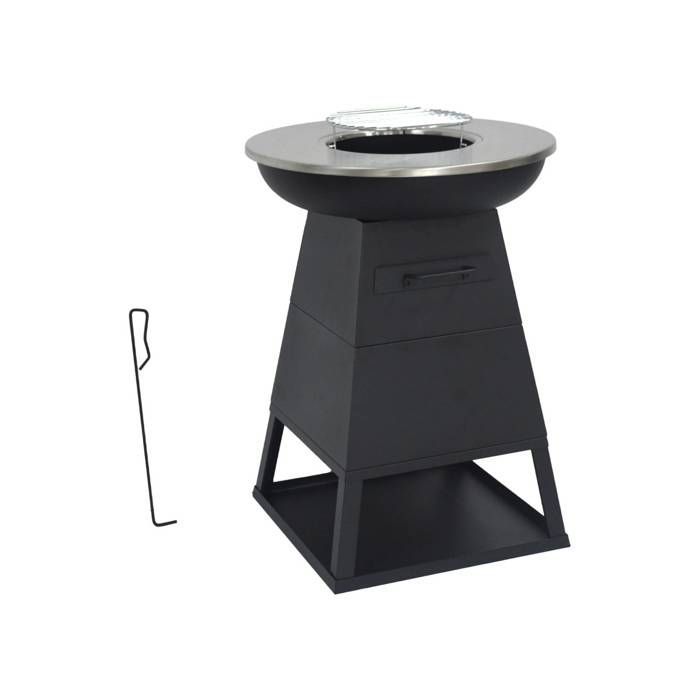IZALCO barbecue vuurkorf met een diameter van 59 cm en opbergruimte