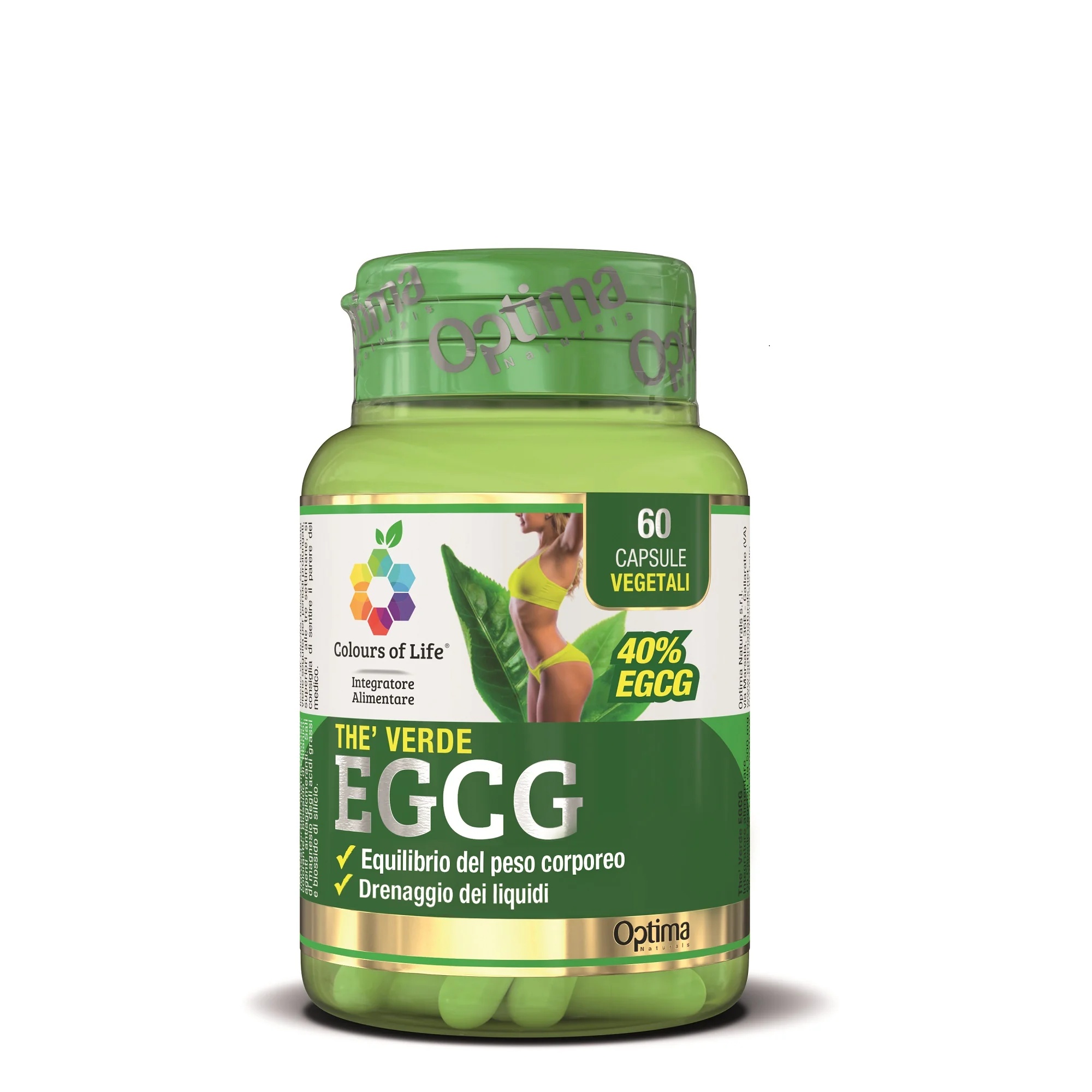 Groene thee COLORS OF LIFE 60 capsules ECGC-kleuren