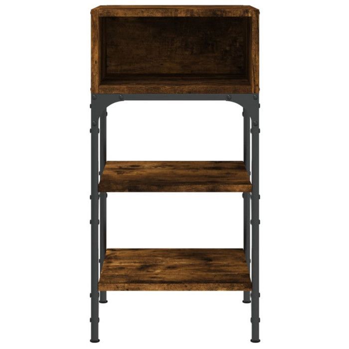 vidaXL Tables de chevet 2pcs chêne fumé 35x34,5x70 c bois d’ingénierie 825888