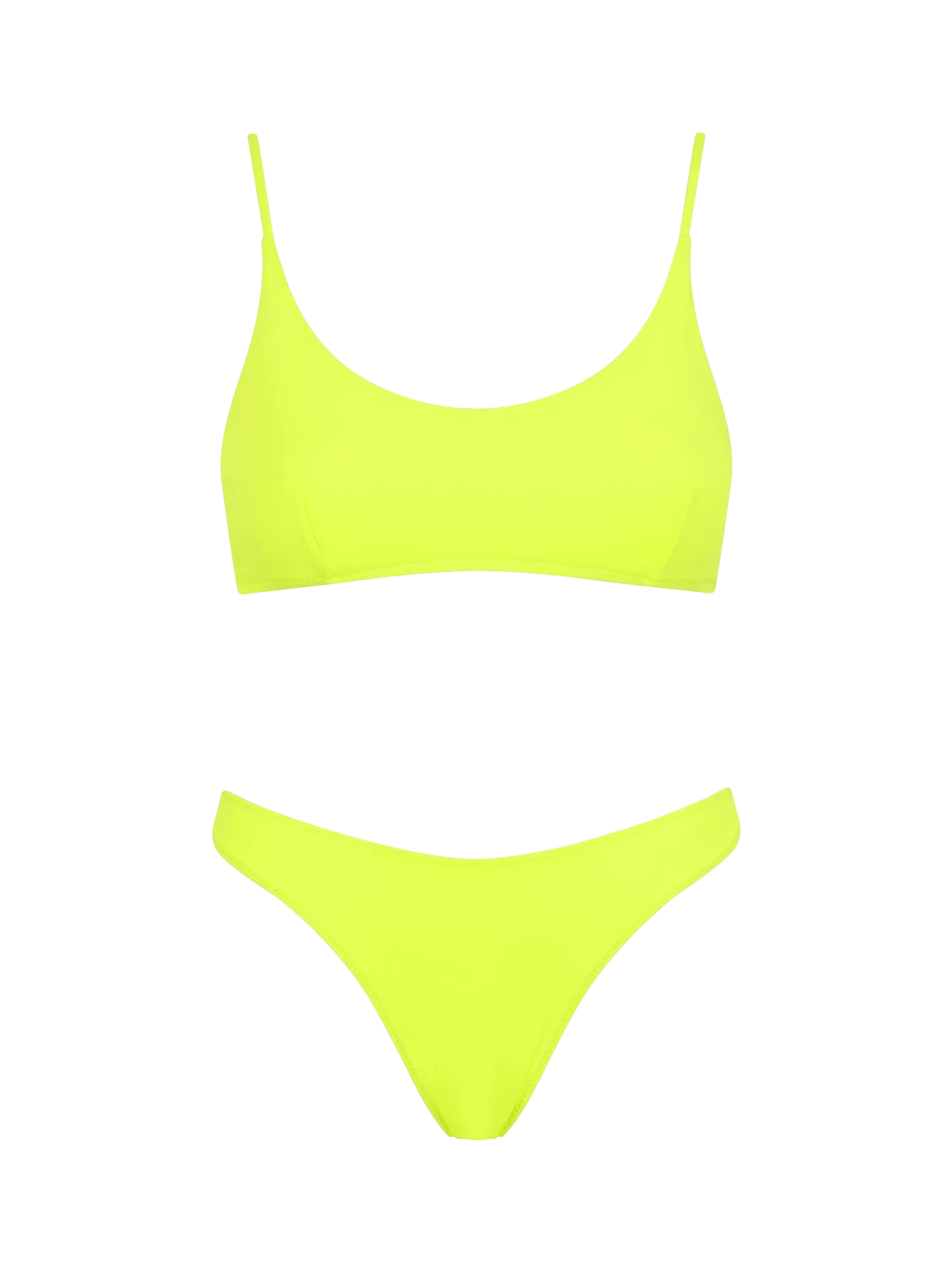 Fluo gele bralette dames bikini