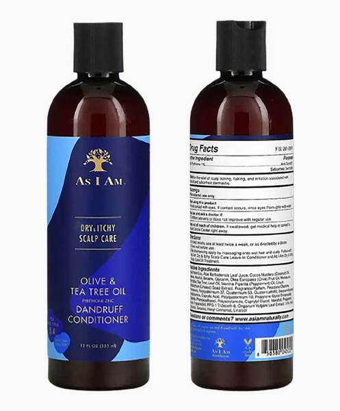 Omdat ik een droge en jeukende huid heb, is deze olijf- en tea tree-conditioner tegen roos erg handig.