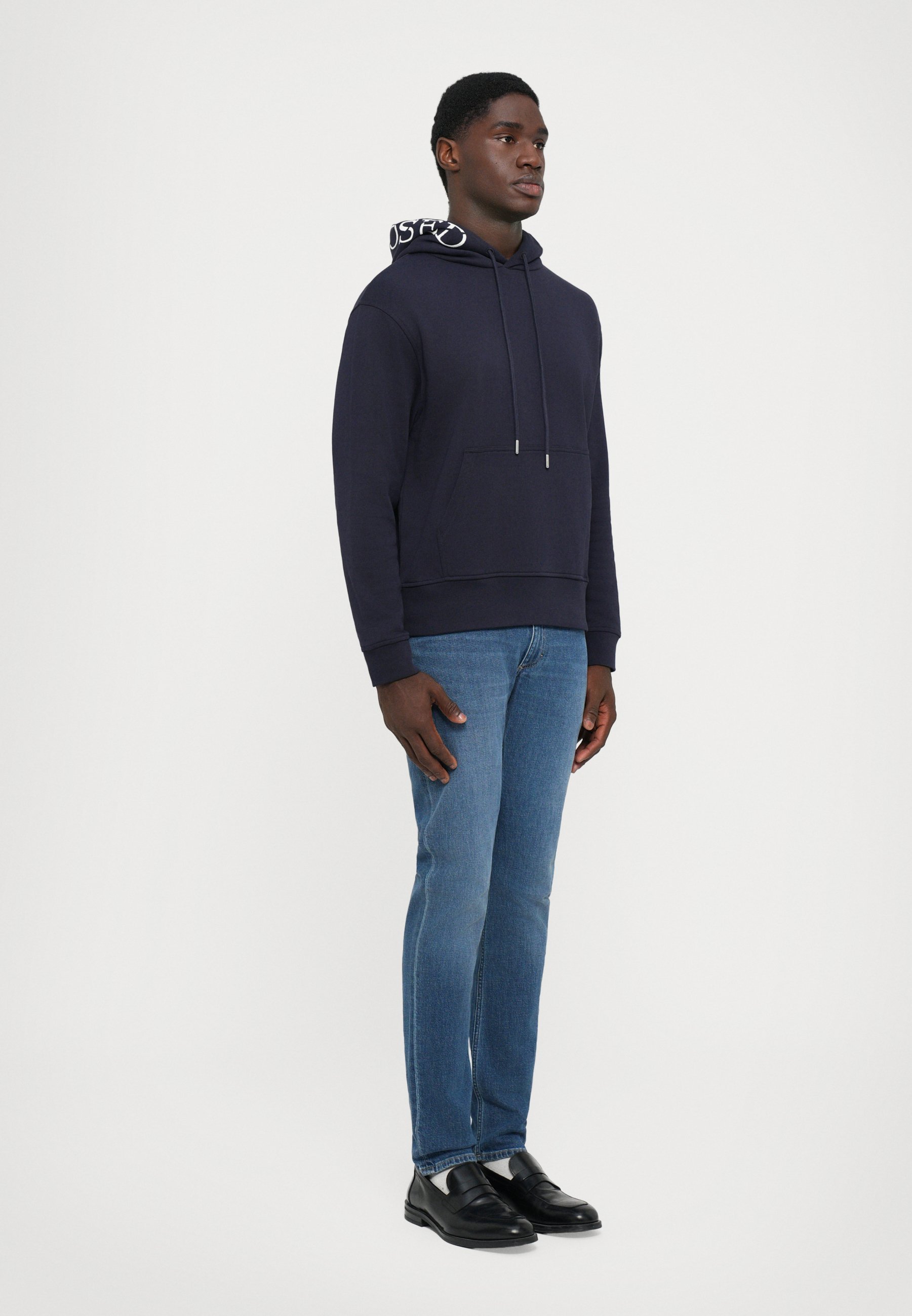 Gesloten geborduurde hoodie - Sweatshirt - donkere nacht