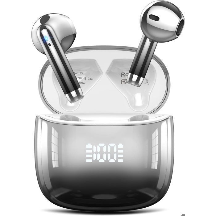 Écouteur sans Fil - GSQZLTE - HiFi Stéréo Basses - 4 ENC Réduction de Bruit Mic - 42H Récréation - Bluetooth 5.4 Casque - Noir
