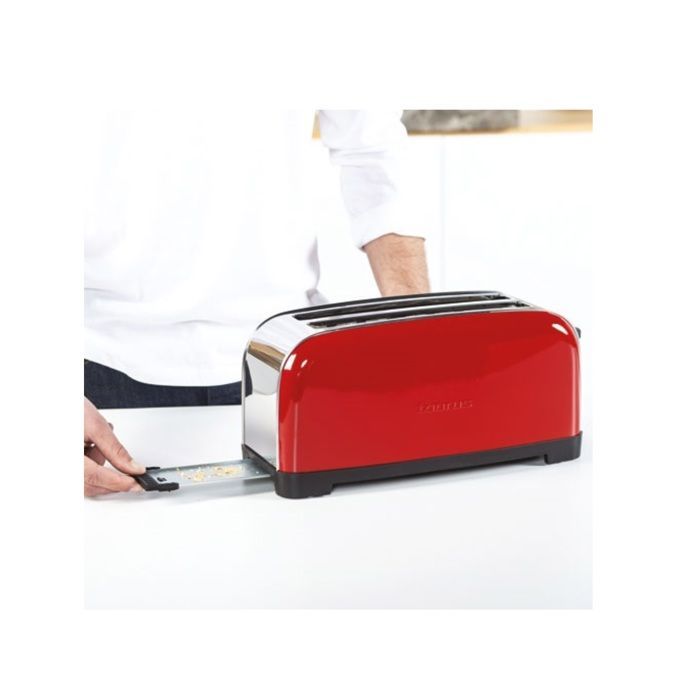 Tostadora - TAURUS - Rojo Vintage - 2 ranuras extralargas - 6 niveles de tostado - 1400 W