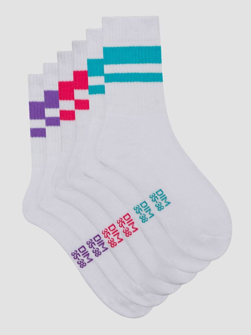 Conjunto de 3 pares de meias 'DIM' - BRANCAS