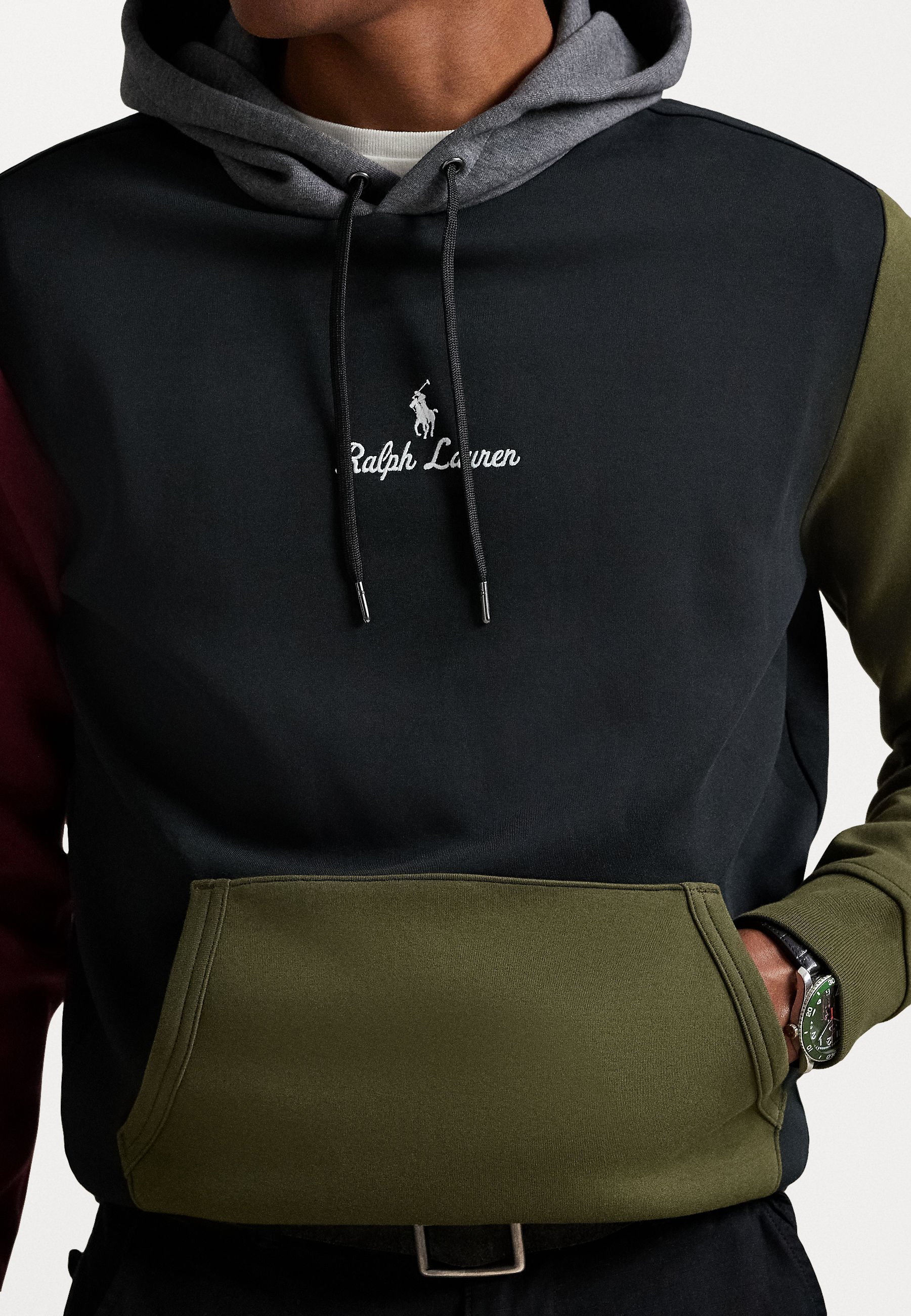 Polo Ralph Lauren LOGO DOPPELSTRICHEN-HOODIE - Hoodie - schwarz-mehrfarbig