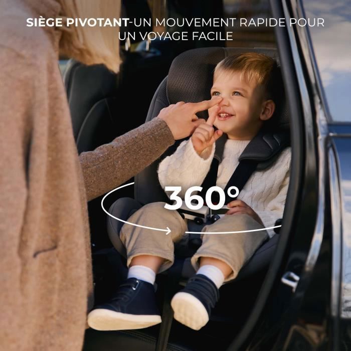 Silla de coche infantil Kinderkraft XRIDER 2 I-SIZE, 40–150 cm, giro de 360°, ISOFIX, SPS+, H-GUARD+, 8 posiciones de reclinado, orientada hacia atrás.