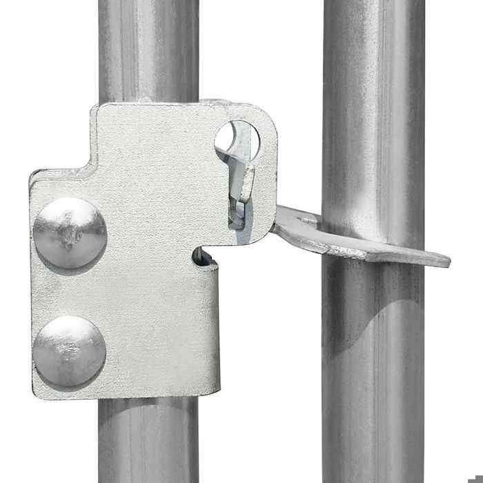 Gallinero de acero galvanizado - MEUBLECHIC - 3x1x1,5 m - Plata - Techo impermeable - Malla metálica