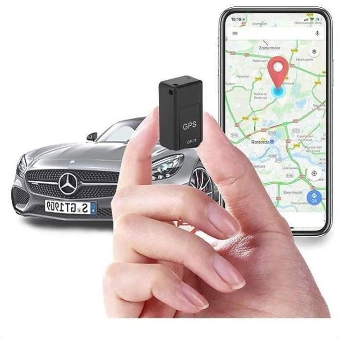Localizador GPS mini para coche 4G con potente imán para coches y motocicletas, color negro.