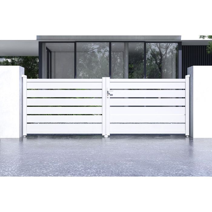 Puerta batiente - Casanoov - VOGEL - 3,5 m de alto (125 cm) - Blanca - Aluminio