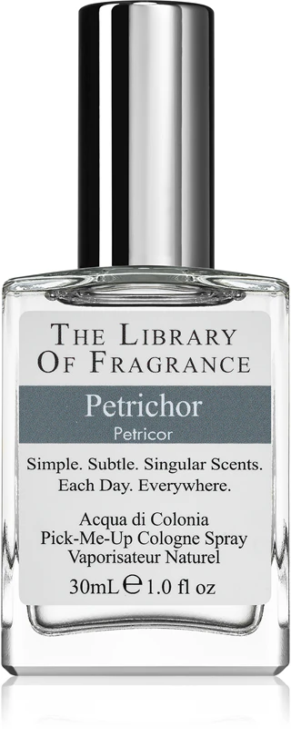 Colônia unissex Petrichor da Biblioteca de Fragrâncias