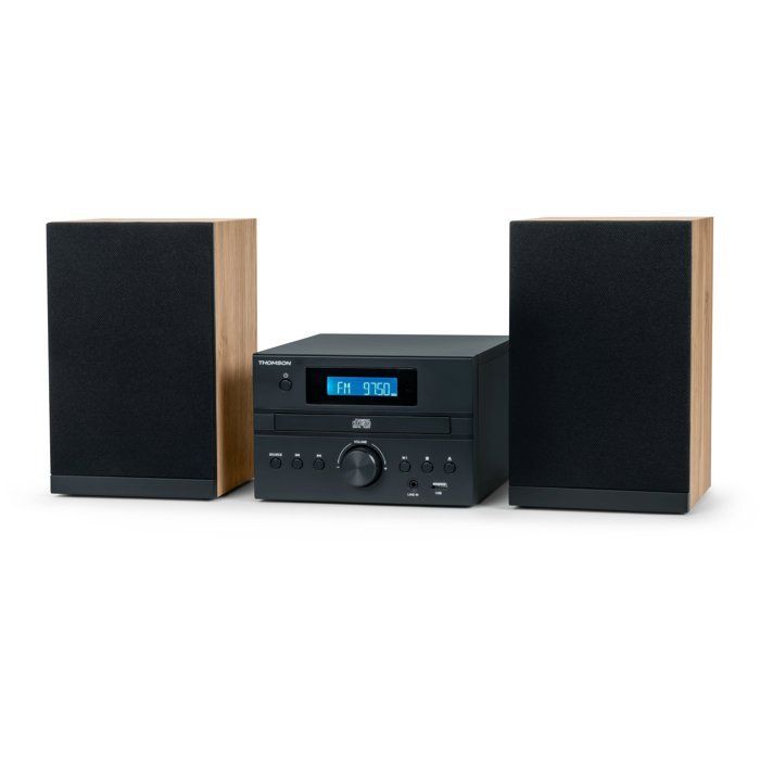Micro Chaîne - THOMSON - Bluetooth - Radio - CD - MP3 - USB - DAB - Bois et noir