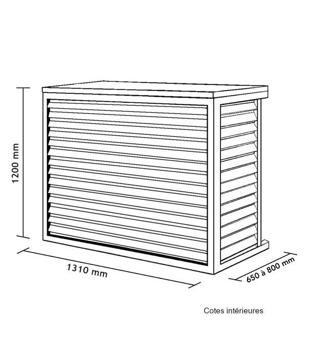 Klimaanlæg/varmepumpedæksel, hvid aluminium, størrelse XL