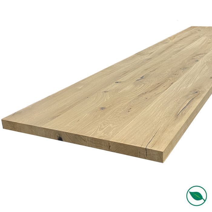 Encimera de roble macizo, tablones completos, 2600 x 800 x 25 mm, certificación FSC mixta, FORESTEA. Dimensiones: 2600 mm x 800 mm x 25 mm
