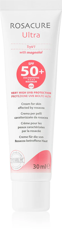 Synchroline Rosacure Ultra beschermende crème voor de gevoelige huid die gevoelig is voor verkleuringen.