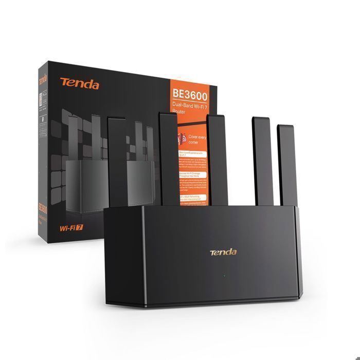 Tenda Routeur WiFi 7 BE3600 - Double Bande - 5 Antennes - 3 Ports Gigabit WAN/LAN - VPN - MLO - NFC - RE3L
