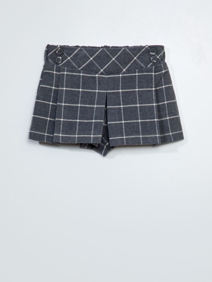 Flanellen shorts - GRIJS