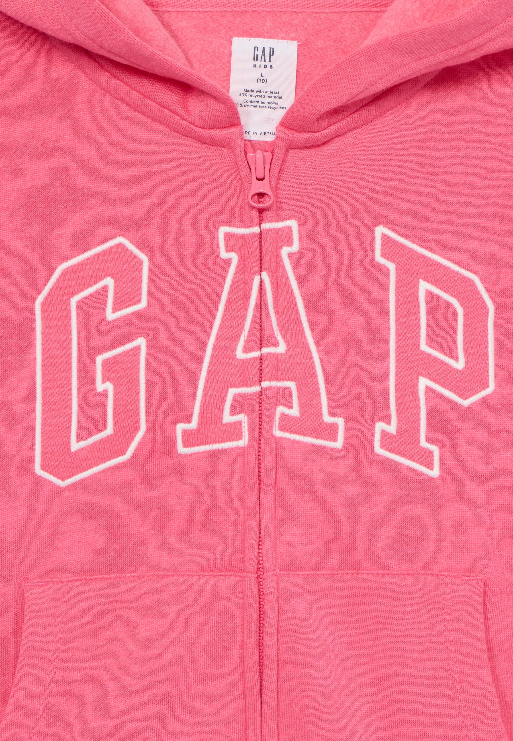 GAP KIDS RELAXED GAP LOGO ZIP HOODIE - Hoodie - pink jubilee neon