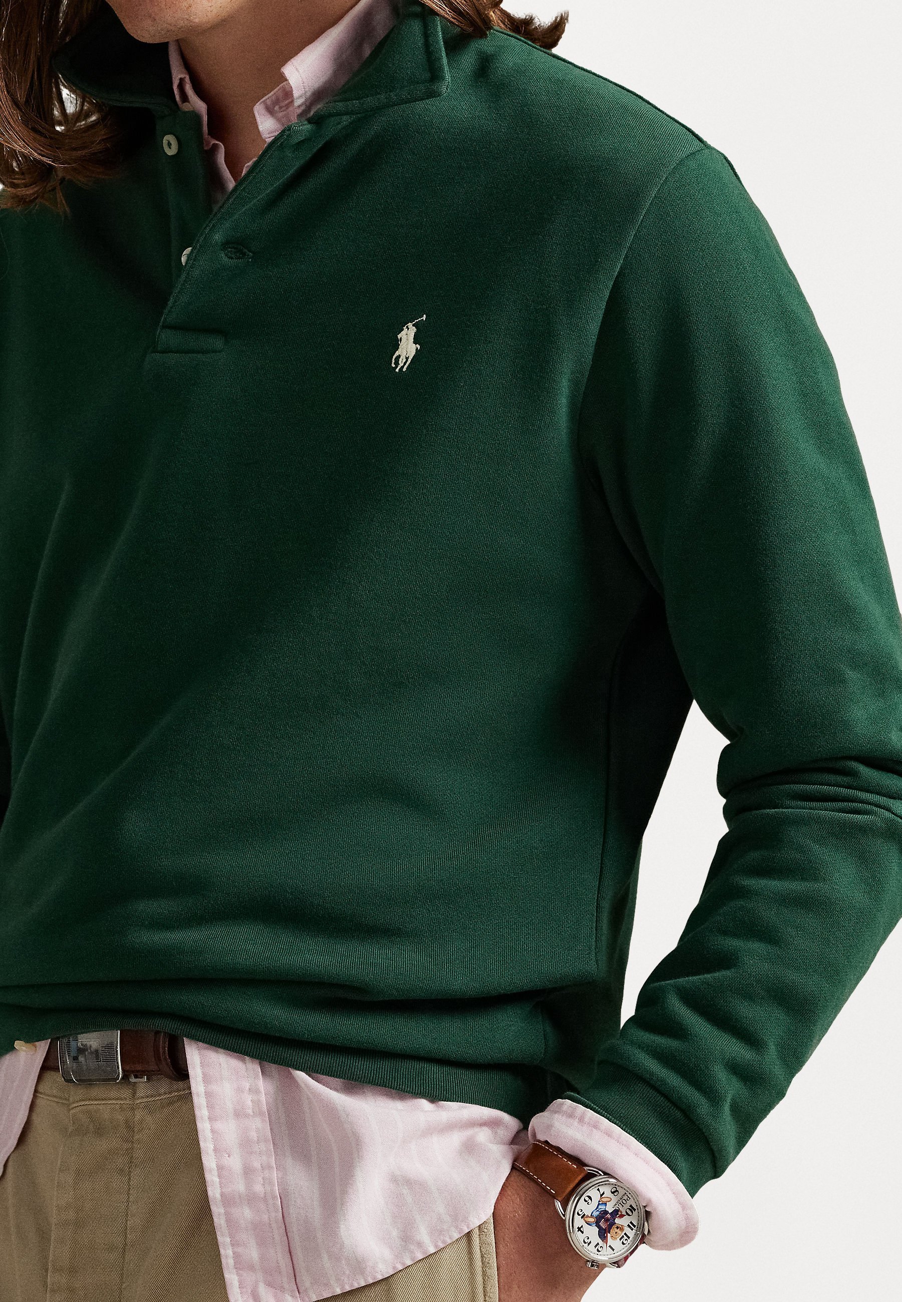 Polo Ralph Lauren LOOPBACK COLLARED SWEATSHIRT - Genser - blackPolo Ralph Lauren