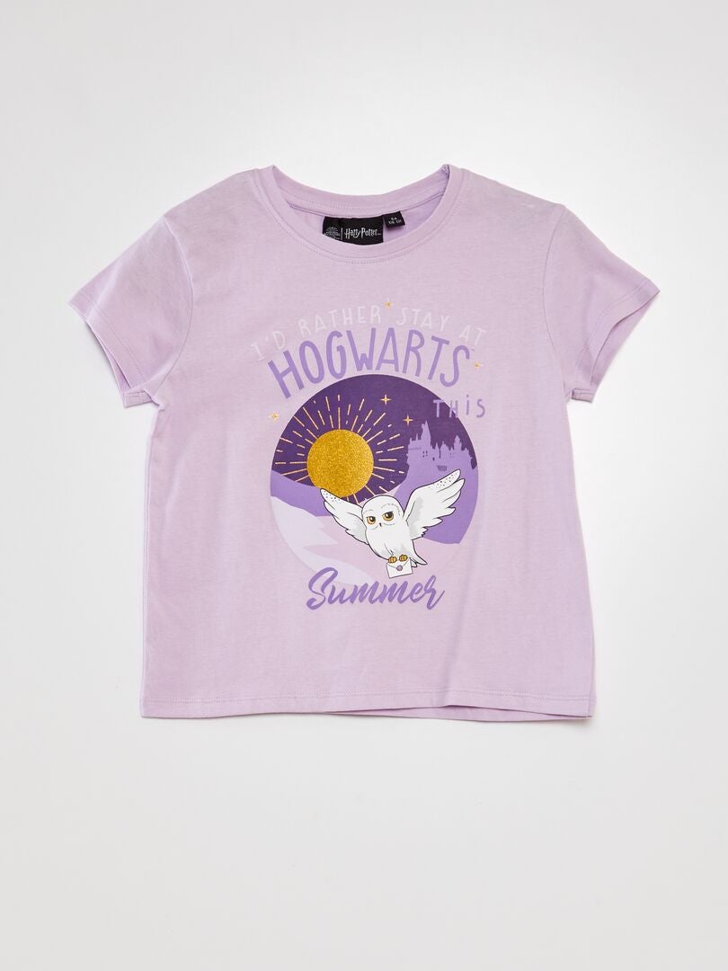Conjunto de pijama Harry Potter de 2 peças - camiseta + calça - ROXO