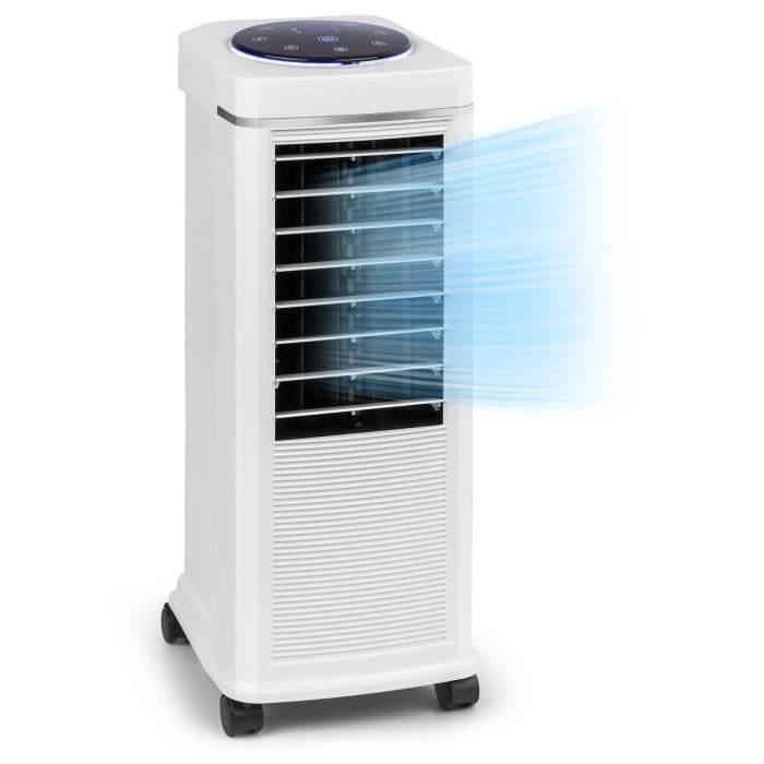 Enfriador de aire Klarstein Windspiel 100W - Ventilador humidificador - 8L - Flujo de aire de 650 m³/h - Temporizador - Blanco