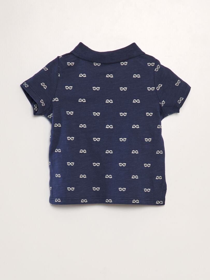 Camisa polo com estampa - AZUL