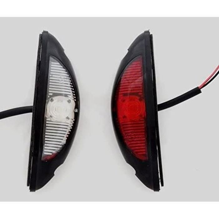 4x LED Contour Côté Vertical Marqueur Feux 12-24V Rouge Blanc Pour SUV Tout Terrain Remorque Camion Camping-Car Caravane Châssis