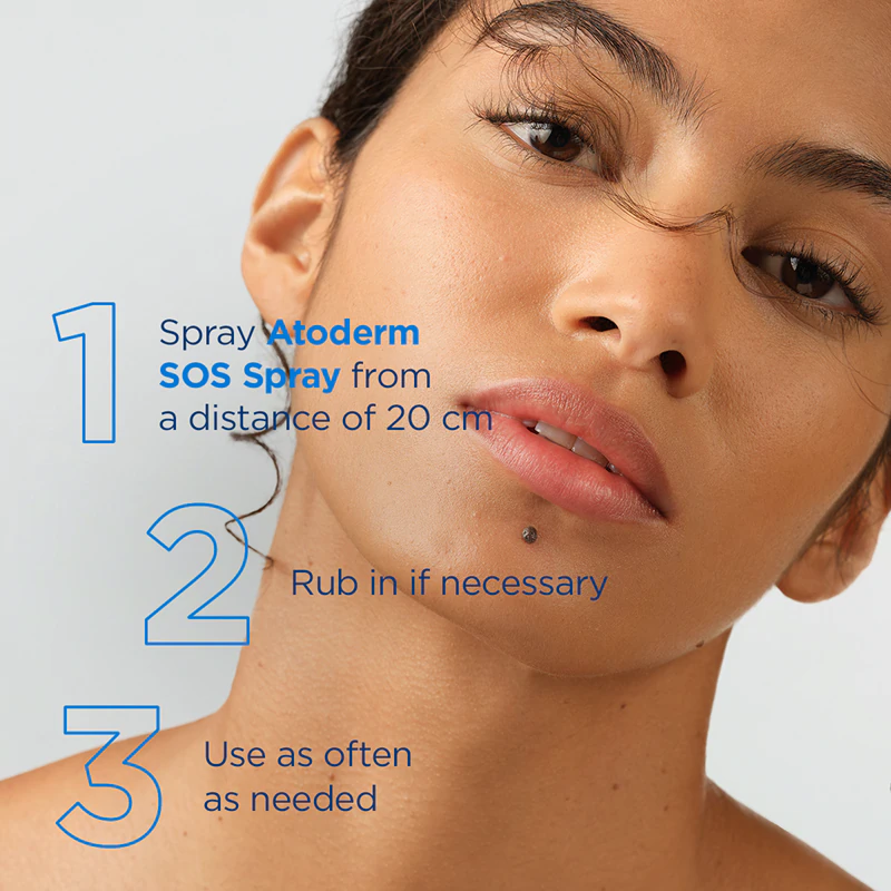Spray Bioderma Atoderm SOS: O spray SOS alivia imediatamente a sensação de coceira.