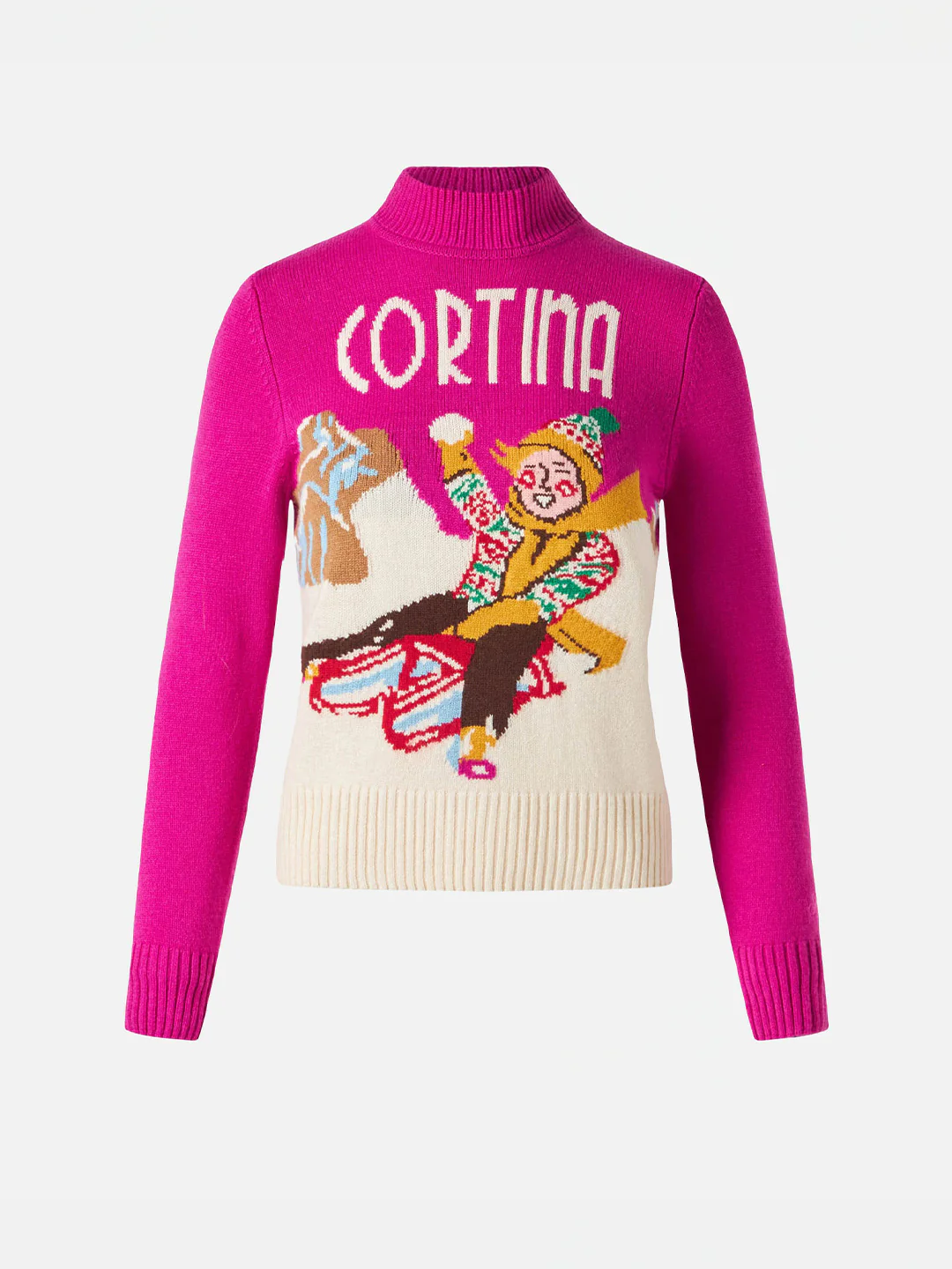 Cortina Ansichtkaart Jacquard Trui met Ronde Hals voor Meisjes