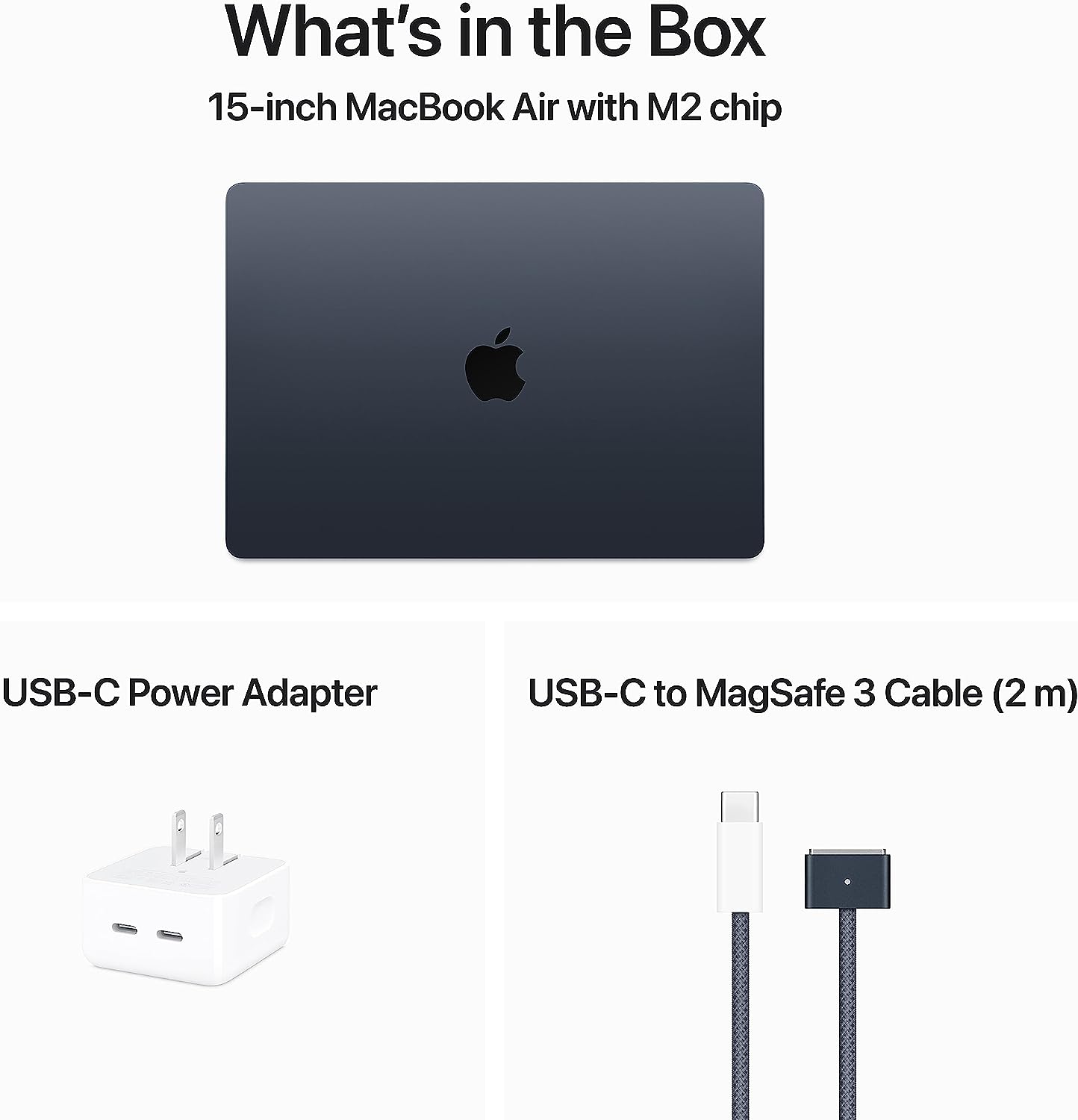 Laptop Apple MacBook Air din 2023 cu cip M2: ecran Liquid Retina de 15,3 inci, memorie unificată de 16 GB, stocare SSD de 512 GB, cameră FaceTime HD 1080p, Touch ID.
