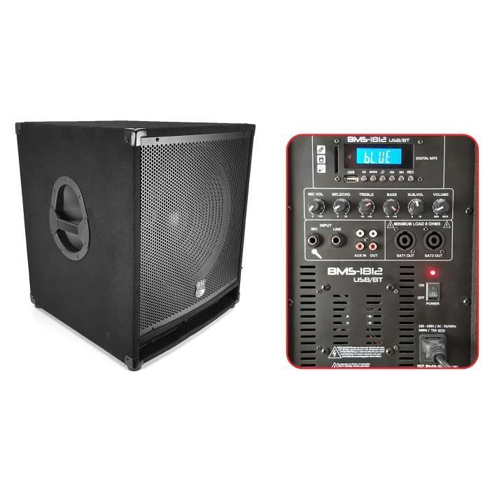 Sistema audio completo BM SONIC 2400W USB-BT MKII - 2 altoparlanti da 12