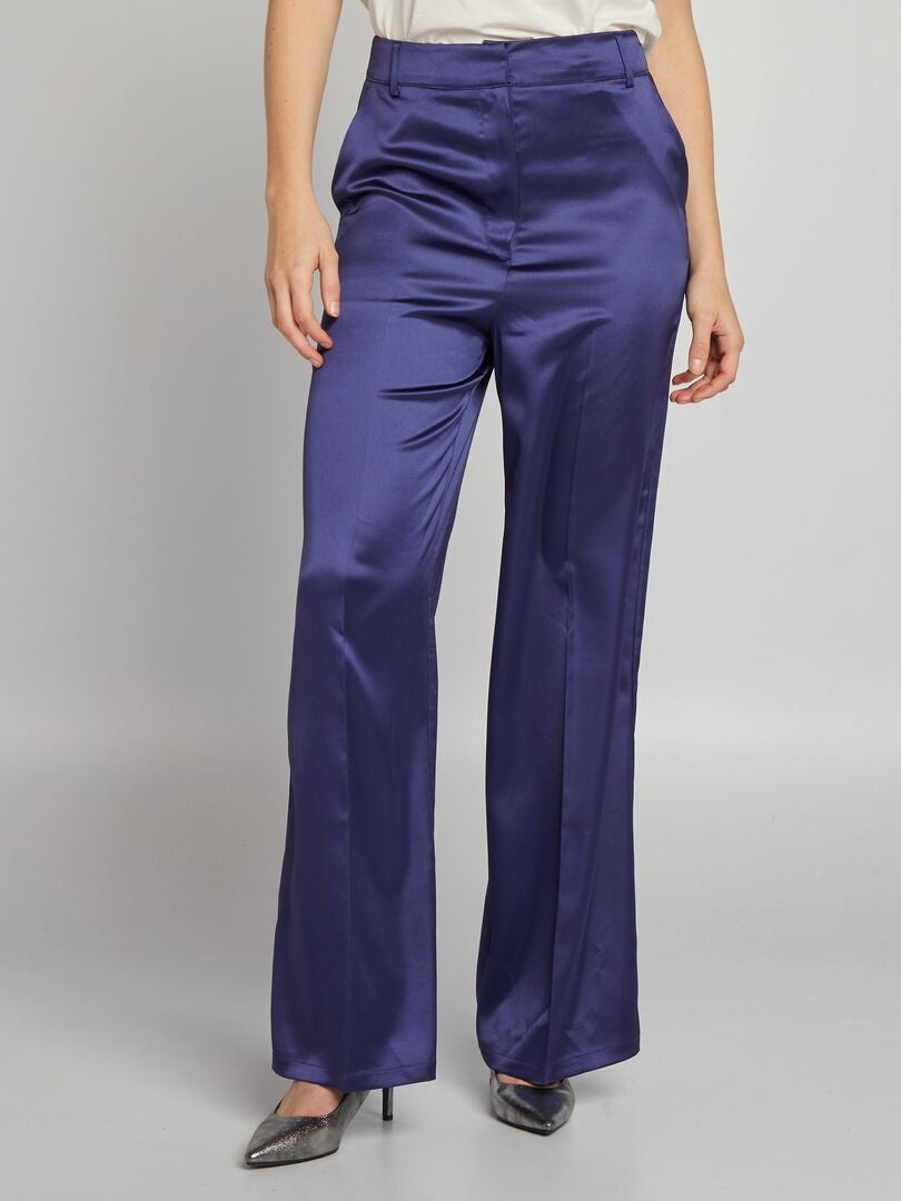 Pantalones de satén - AZUL