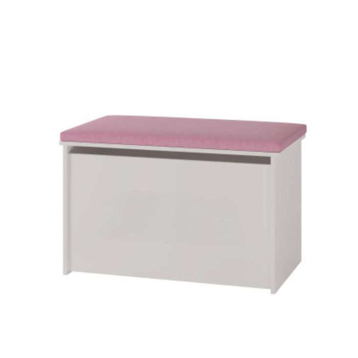 Baú/recipiente para brinquedos com assento, Daria, branco