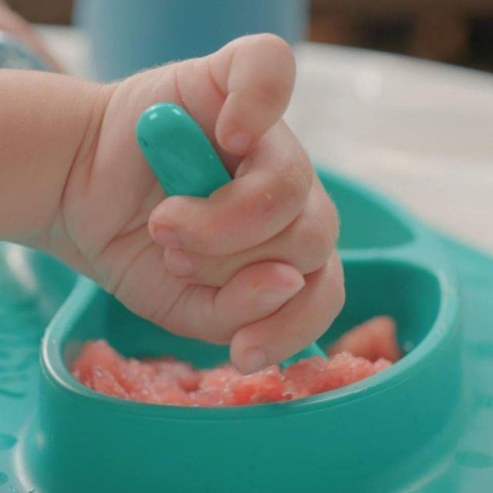 Set van 3 eerste babylepeltjes - NUBY - Siliconen - Vanaf 6 maanden - Roze / Blauw / Groen