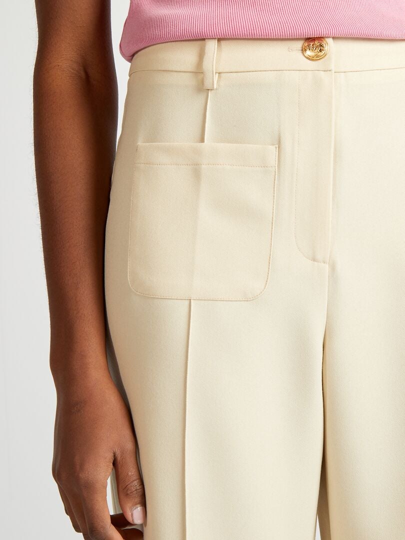 Rechte broek met hoge taille - GRIJS