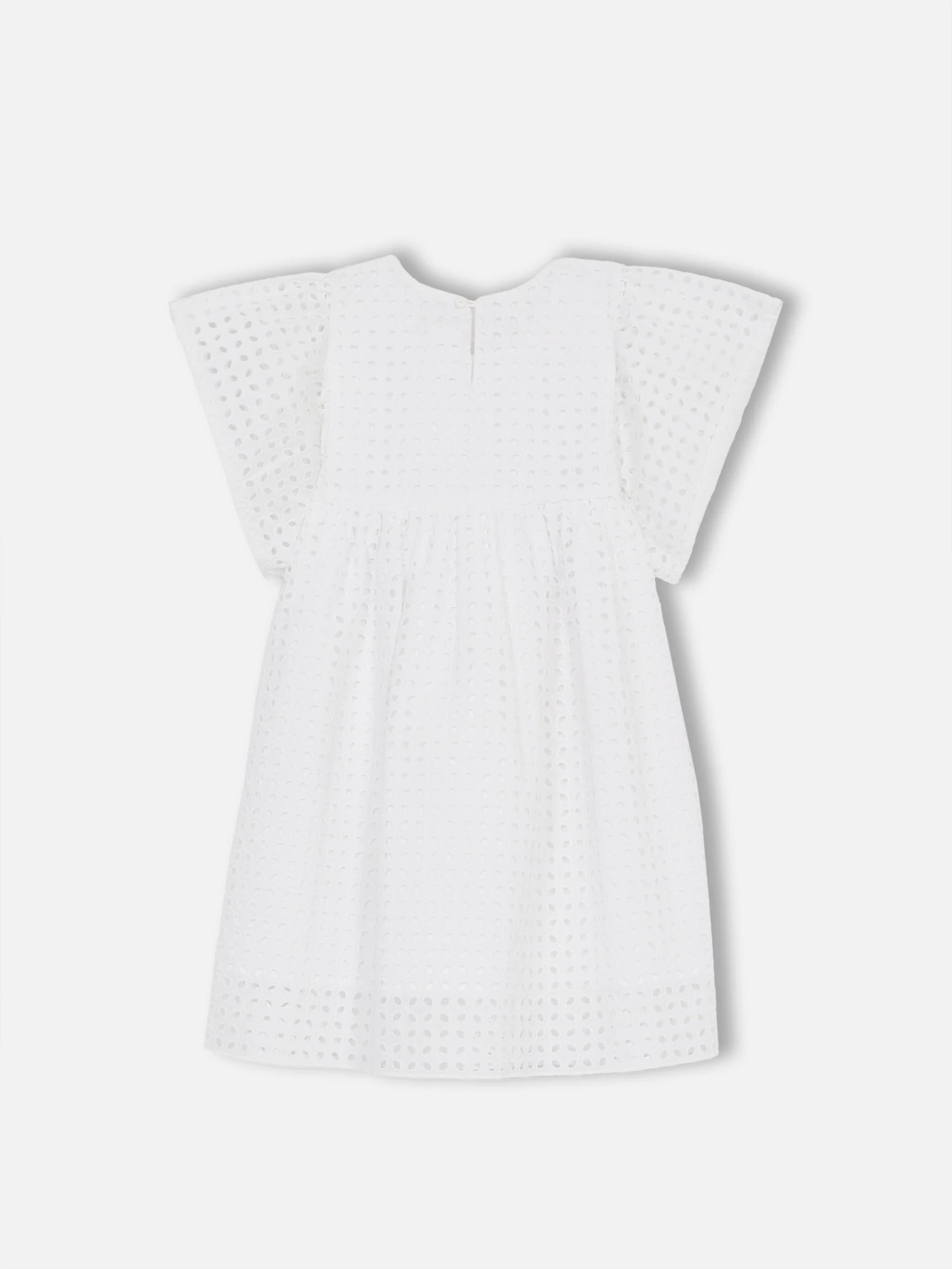 Vestido de algodón con encaje Sangallo para niñas