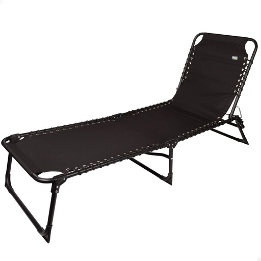 Aktive Black Multi-Position Folding Sun Lounger