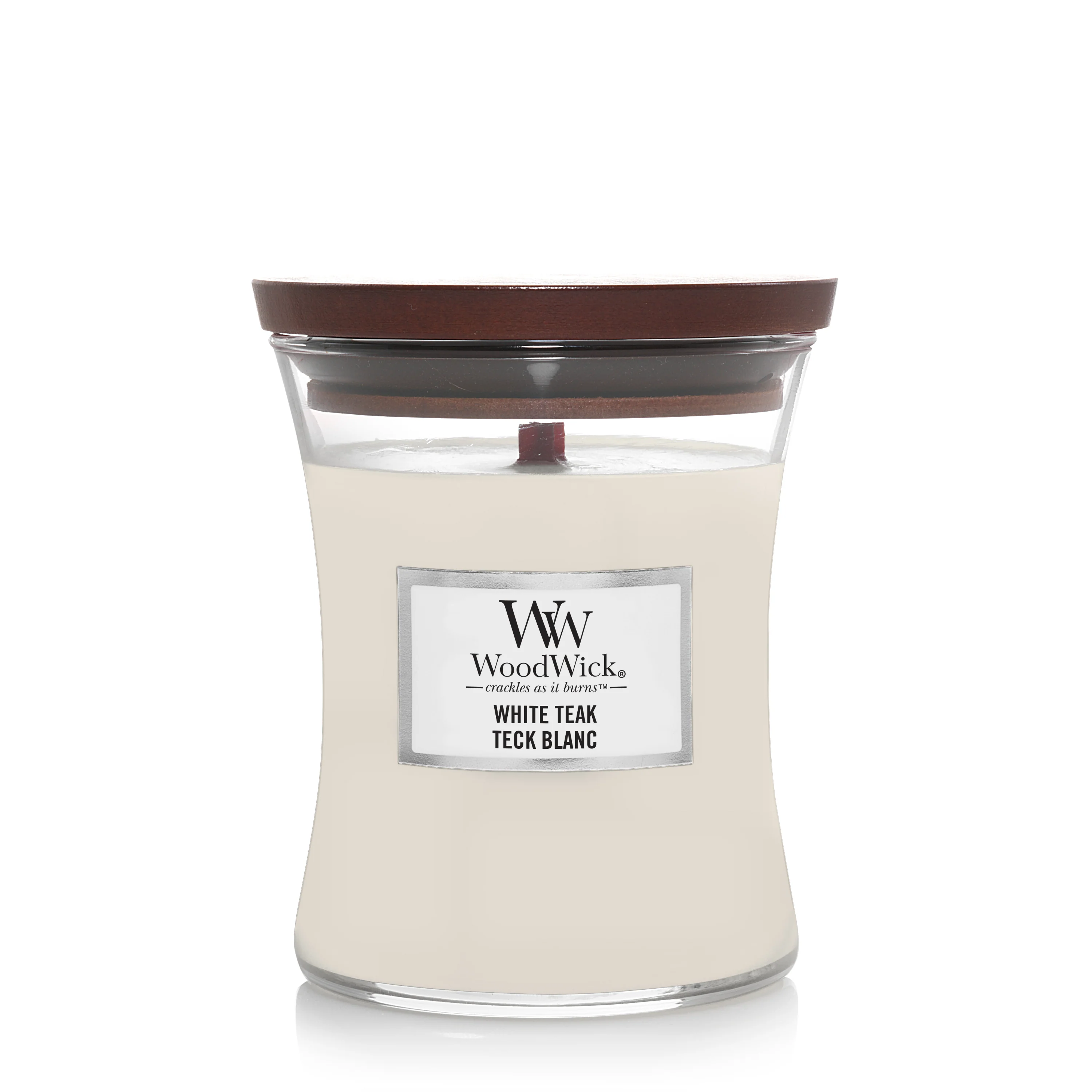 Hourglass Candles White Teak - Candela Profumata