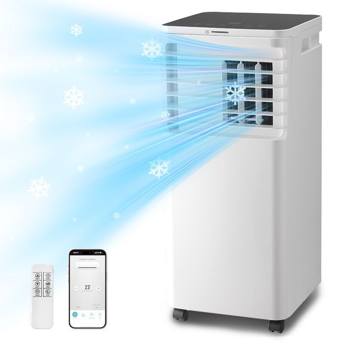 Aire acondicionado portátil silencioso 3 en 1, deshumidificador, 7000 BTU, ventilador y aire acondicionado con control remoto.