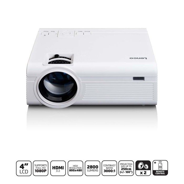 Vidéoprojecteur Portable - Lenco - LPJ-280WH - Full HD 1080p - 2800 Lumens - 3000:1 Contraste