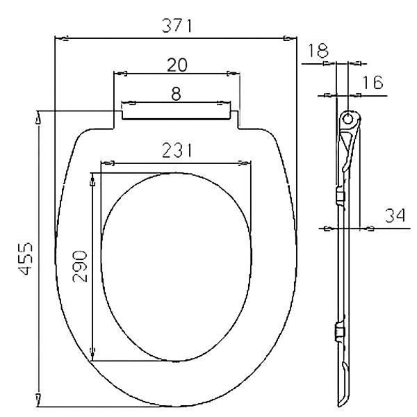 Assento sanitário WOLTU Duroplate com dobradiças, tampa com fechamento suave, antibacteriano, 45,5 x 37,1 cm, unicórnio