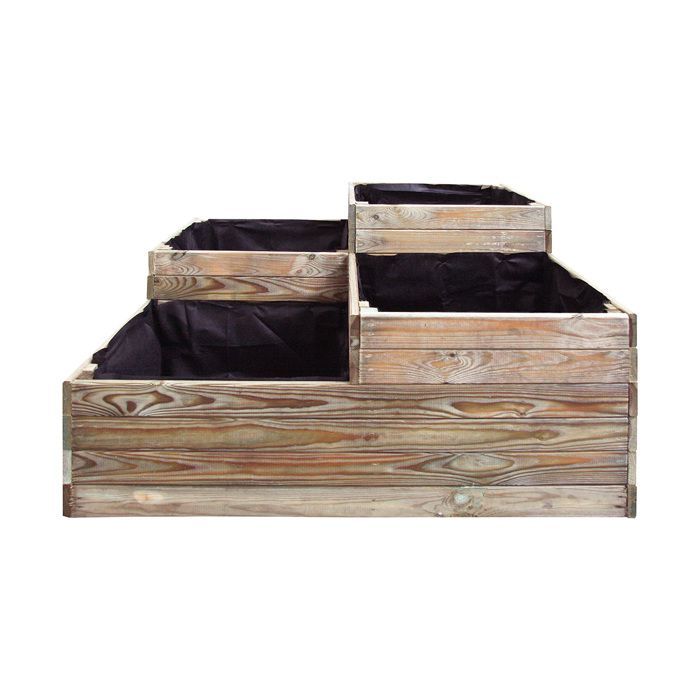 4-bed wooden raised garden bed